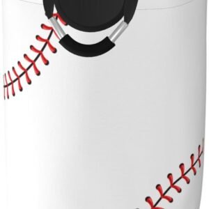 Red Stitching Baseball Laundry Hamper White Ball Storage Basket Toys Clothes Organizer Bin For Home Bathroom Bedroom Dorm Nursery, 52l