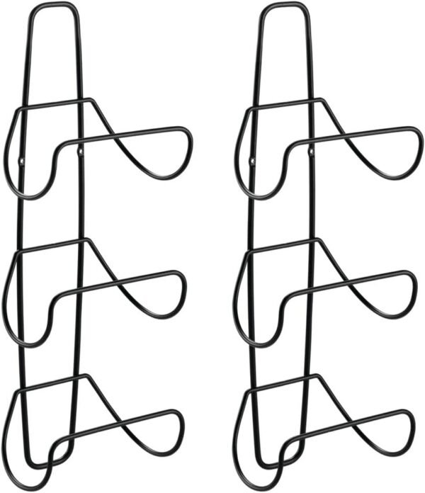 mDesign Metal Wall Mount 3 Level Bathroom Towel Rack Holder & Organizer - for Storage of Washcloths, Hand Towels - Use in Guest, Master, Kid's Bathrooms - 2 Pack - Black - Image 7