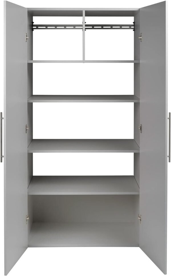 Prepac HangUps Large Storage Cabinet - Immaculate Light Gray 36" Cabinet with Storage Shelves and Doors; Ideal for Bin and General Storage Solutions - Image 6