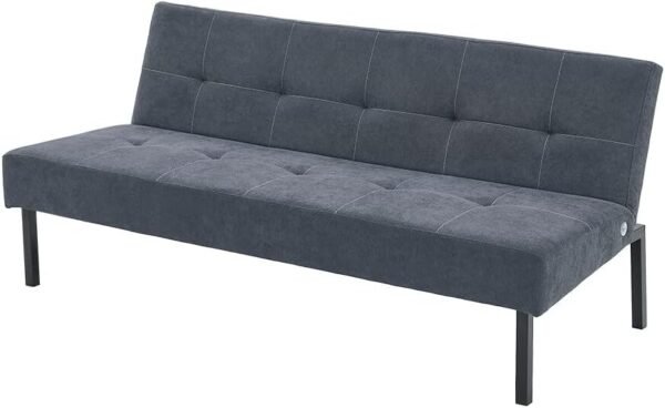 Panana Linen Upholstered Modern Convertible Folding Futon Sofa Bed with Metal Legs for Compact Living Space, Apartment, Dorm, Bonus Room, Gray - Image 5