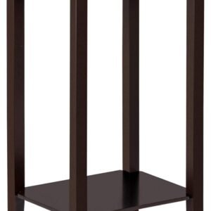 Topeakmart 2-Tier Tall End Table with Storage Shelf and Solid Wood Legs, Sofa Side Table Telephone Table for Living Room/Couch/Hallway/Small Spaces, D12xW15xH29 Inches, Dark Coffee