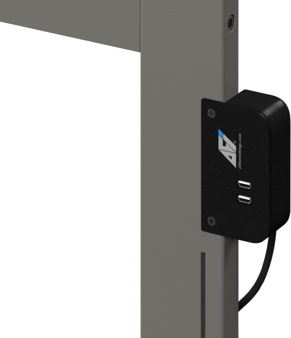 AFI Newport Twin Size Bookcase Headboard with Attachable Charger in Grey - Image 7
