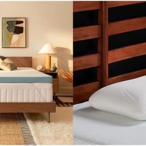 Tempur-Pedic TEMPUR-Adapt + Cooling 3-Inch Full Mattress Topper Medium Luxury Premium Foam & Memory Foam Symphony Pillow Luxury Soft Feel, Standard, White