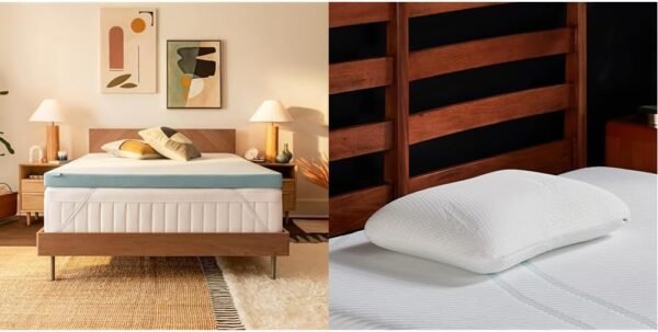 Tempur-Pedic TEMPUR-Adapt + Cooling 3-Inch Full Mattress Topper Medium Luxury Premium Foam & Memory Foam Symphony Pillow Luxury Soft Feel, Standard, White