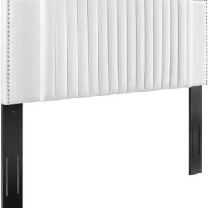 Modway MOD-6661-WHI Felicity Channel Tufted Performance Velvet Twin Headboard, White