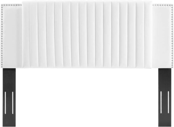 Modway MOD-6661-WHI Felicity Channel Tufted Performance Velvet Twin Headboard, White - Image 3