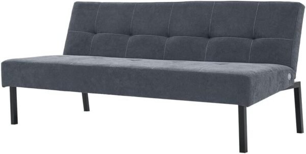 Panana Linen Upholstered Modern Convertible Folding Futon Sofa Bed with Metal Legs for Compact Living Space, Apartment, Dorm, Bonus Room, Gray - Image 6
