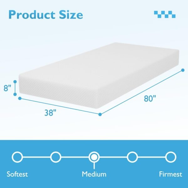 YRLLENSDAN Premium Twin XL Mattress - 8 Inch Gel Memory Foam for Cool Sleep & Pressure Relief, Medium Firm, CertiPUR-US Certified Bed in a Box,Comfortable Night’s Sleep - Image 2