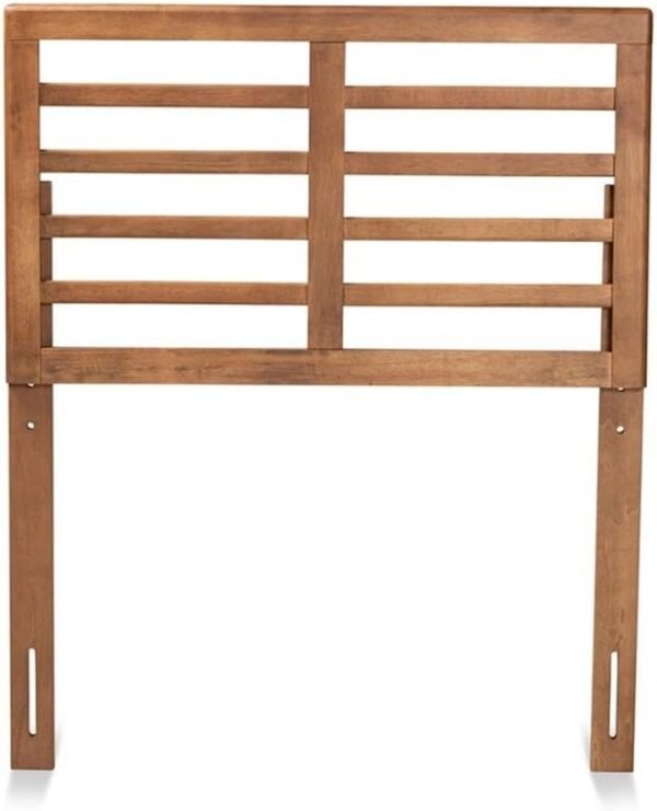 Baxton Studio Salome Mid-Century Modern Walnut Brown Finished Wood Twin Size Open Slat Headboard