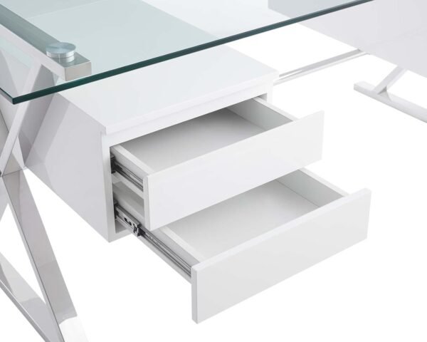 Modway EEI-6226-WHI Sector 71" Glass Top Glass Office Desk, White - Image 9