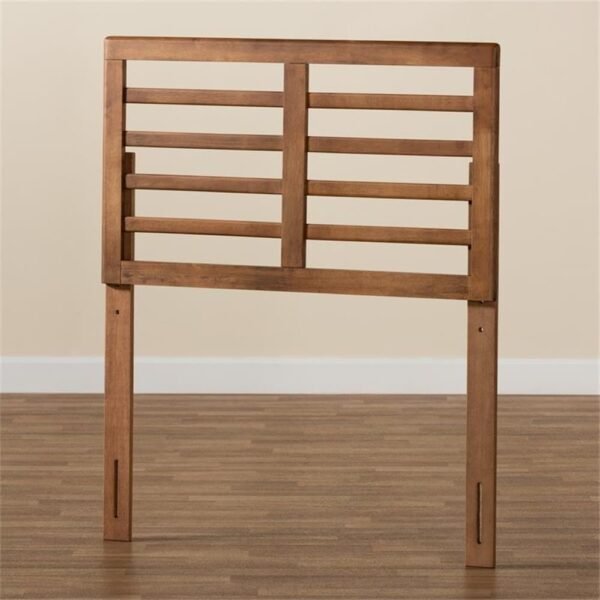 Baxton Studio Salome Mid-Century Modern Walnut Brown Finished Wood Twin Size Open Slat Headboard - Image 5