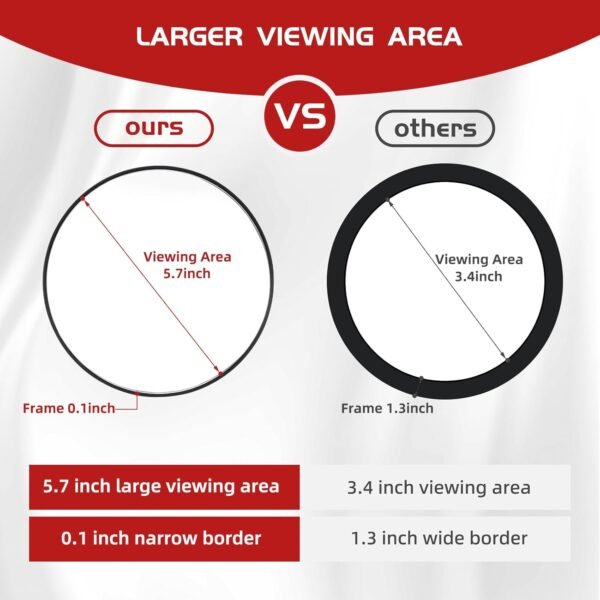 10X Magnifying Mirror, 6'' Makeup Mirror with 10X Magnification, 10X Magnifying Mirror with Suction Cups, Large Makeup Magnifying Mirror Compact Magnified Mirror, Round Makeup Magnification & Tweezers - Image 5