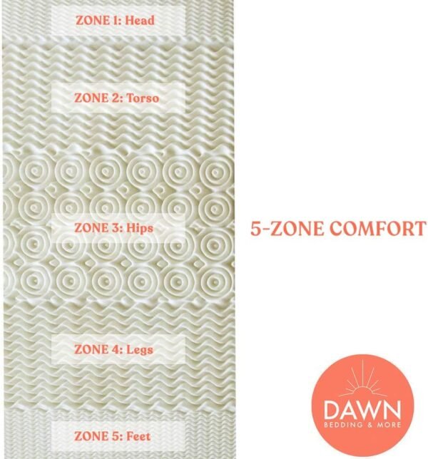 Dawn College Dorm Mattress Topper | Twin XL Egg Crate Foam | Supportive, Quality Sleep, Hypoallergenic, Cooling | Made in USA | CertiPUR - Image 3