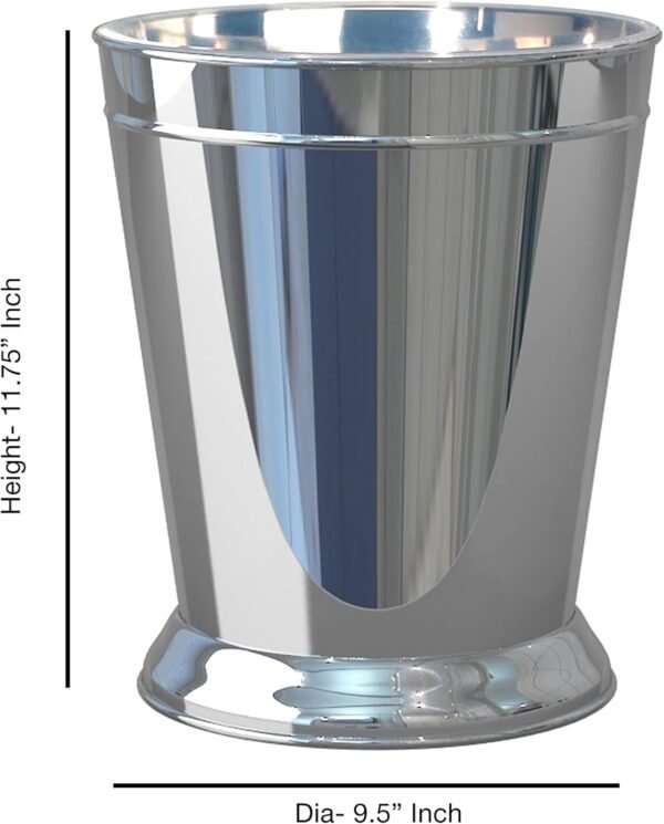 nu steel Timeless Polished Stainless Steel Wastebasket, 9-Quart - Image 2