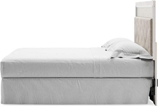 Signature Design by Ashley Altyra Glam Tufted Upholstered Headboard ONLY, Twin, White - Image 6