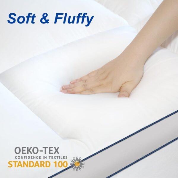 KAYFIA TwinXL Mattress Topper,Extra Thick Mattress Pad Cover for Deep Sleep,3D+7D Snow Down Alternative Fill Overfilled Plush Pillow Top Mattress with 8-23 Inch Deep Pocket-White - Image 4