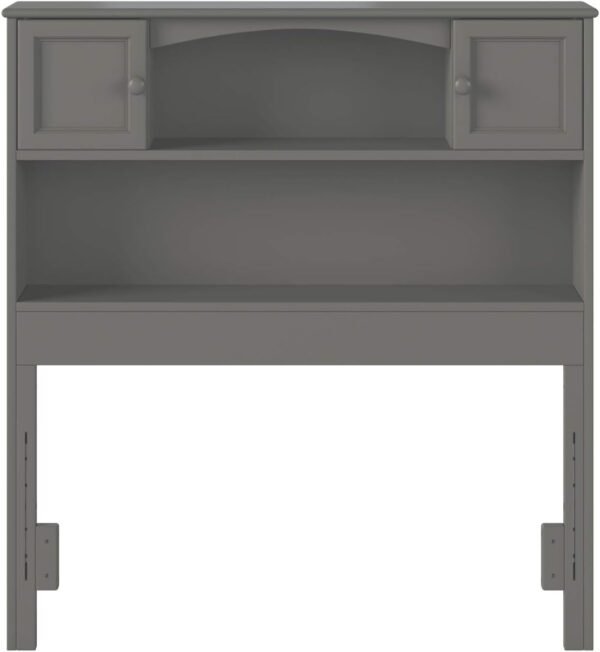 AFI Newport Twin Size Bookcase Headboard with Attachable Charger in Grey - Image 4