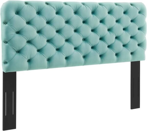 Modway Lizzy Tufted Performance Velvet Headboard in Mint, Twin - Image 3