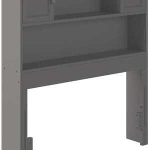 AFI Newport Twin Size Bookcase Headboard with Attachable Charger in Grey