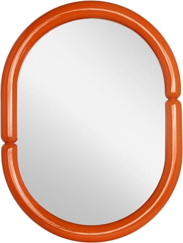 Arch Mirror Bathroom Vanity Wall Mirror with Wood Frame Pop Bagel Shaped Wall Mirror (Orange, 32"x24") - Image 2