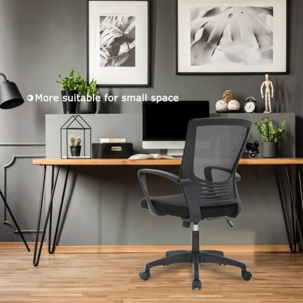 Ergonomic Office Chair Cheap Desk Chair Mesh Computer Chair with Lumbar Support Arms Modern Cute Swivel Rolling Task Mid Back Executive Chair for Women Men Adults Girls,Black - Image 7