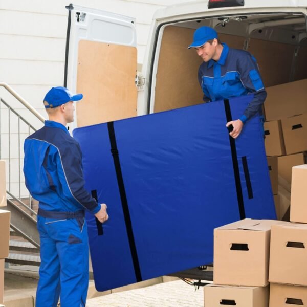 King Mattress Bag with 8 Handles, Zipper Closure for Moving and Storage, Blue - Image 7