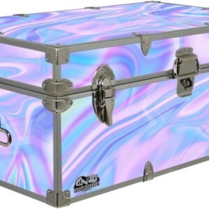 C&N Footlockers Designer Storage Trunk – Food Themes – 32 x 18 x 13.5 Inches – Durable and Built to Last – Lockable (Electric Cotton Candy)