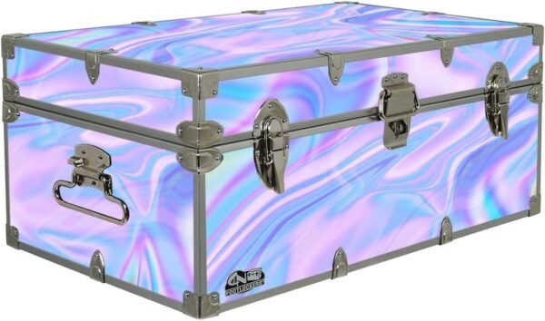 C&N Footlockers Designer Storage Trunk - Food Themes - 32 x 18 x 13.5 Inches - Durable and Built to Last - Lockable (Electric Cotton Candy)