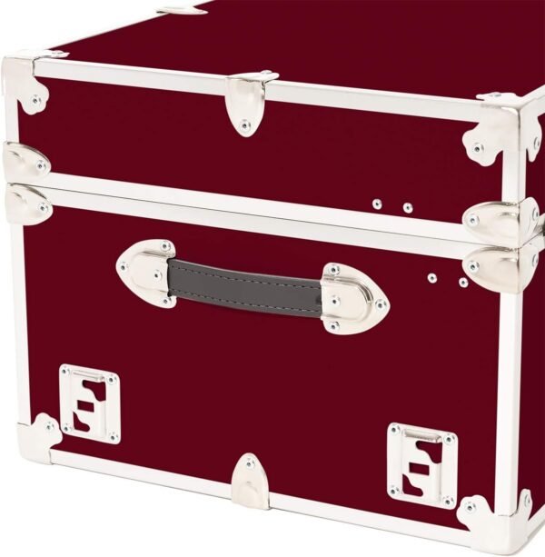 Rhino Trunk & Case Large Armor College Trunk with Removeable Wheels, Secure Dorm Storage Chest, Ideal Footlocker for Students, Strong Trunks 1000+ Pounds Sitting Capacity 32"x18"x14" (Wine) - Image 3