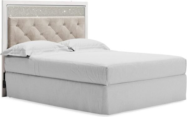Signature Design by Ashley Altyra Glam Tufted Upholstered Headboard ONLY, Twin, White - Image 5