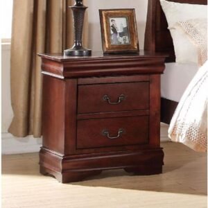Harper & Bright Designs Nightstand with 2 Drawers, Small Dresser, Bedside Furniture, Night Stand, End Table with Storage for Bedroom, Living Room, College Dorm (Cherry)