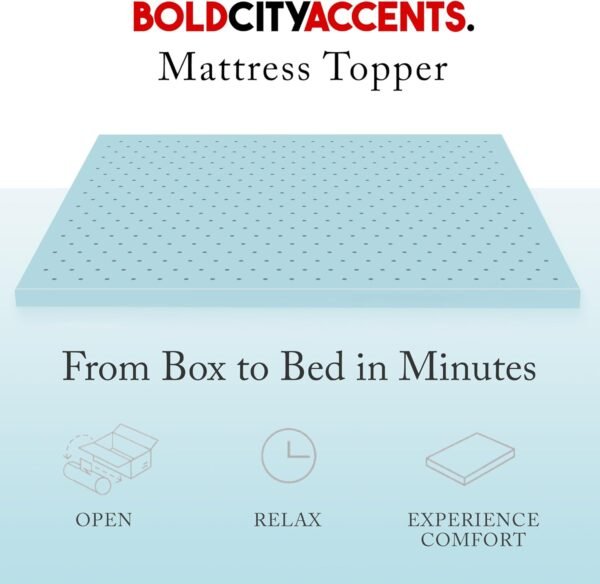 Memory Foam Mattress Topper - 2 Inch Gel Infused Medium Soft Twin XL Mattress Topper - Cooling Mattress Topper Twin XL, CertiPUR-US Certified - Image 2