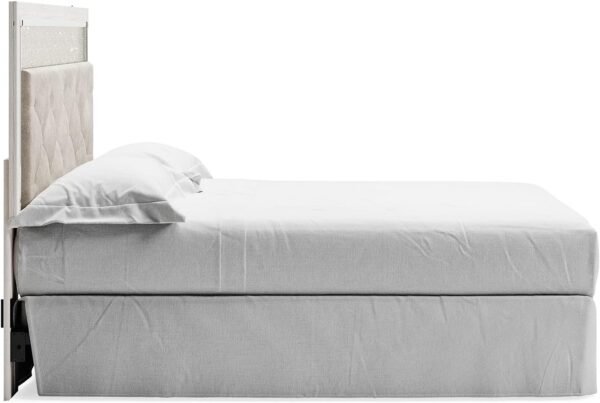 Signature Design by Ashley Altyra Glam Tufted Upholstered Headboard ONLY, Twin, White - Image 7