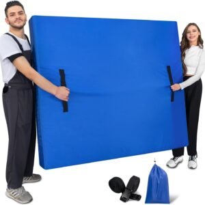 King Mattress Bag with 8 Handles, Zipper Closure for Moving and Storage, Blue