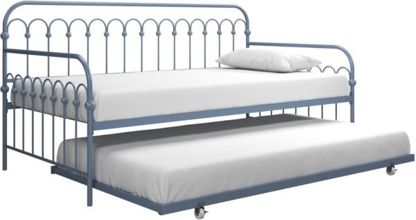 Novogratz Bright Pop Metal Daybed with Trundle, Twin, Stone Blue - Image 8