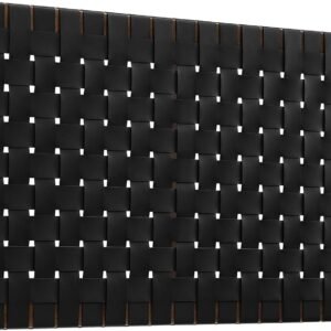 Modway Sparta Vegan Leather Weave Twin Headboard in Walnut Black, Faux Leather Twin Headboard Only with Wall Mount Design for Children’s Bedroom, College Dorm, or Guest Room
