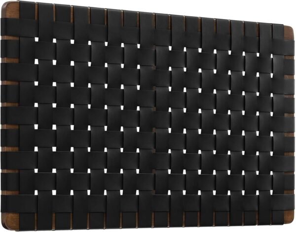 Modway Sparta Vegan Leather Weave Twin Headboard in Walnut Black, Faux Leather Twin Headboard Only with Wall Mount Design for Children's Bedroom, College Dorm, or Guest Room