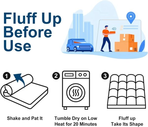 COONP Twin XL Mattress Topper, Extra Thick Mattress Pad Cover, Cooling Pillowtop with 8-21 Inch Deep Pocket 3D Snow Down Alternative Fill(Navy Blue, Twin XL) - Image 5