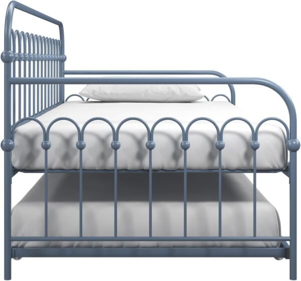 Novogratz Bright Pop Metal Daybed with Trundle, Twin, Stone Blue - Image 10