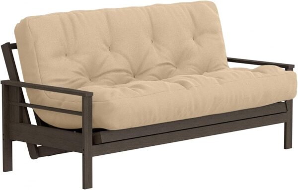 by The Futon Factory 6 inch Foam Futon Mattress - Khaki Cover - Full Size - CertiPUR Certified Foams - Made in USA