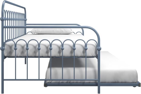 Novogratz Bright Pop Metal Daybed with Trundle, Twin, Stone Blue - Image 11