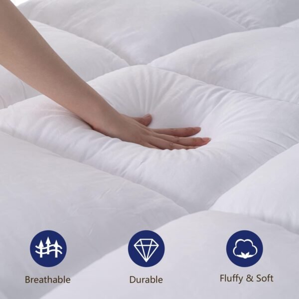 Marine Moon Mattress Topper Twin Plush Pillow Top Mattress Pad/Bed Topper, Fluffy Mattress Pad, Hotel Quality Down Alternative Pillow Topper - Image 2