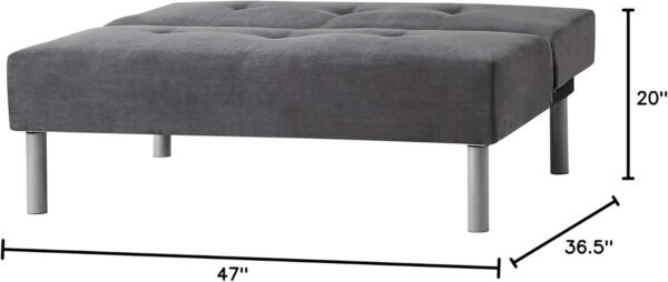 DormCo Mini Futon Steel Gray - Image 3
