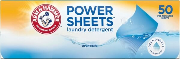 Arm & Hammer Power Sheets Laundry Detergent, Fresh Linen 50ct, up to 100 Small Loads (Packaging may vary) - Image 11