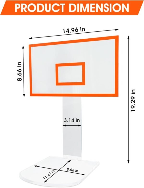 Trash Can Basketball Hoop,Basketball Net Trash Can,Waste Basket,Basketball Gift,Basketball Trash Can Holder for Home,Bedroom,Office,Gym (Including 1pc Basketball Trash Can),Acrylic Backboard - Image 4