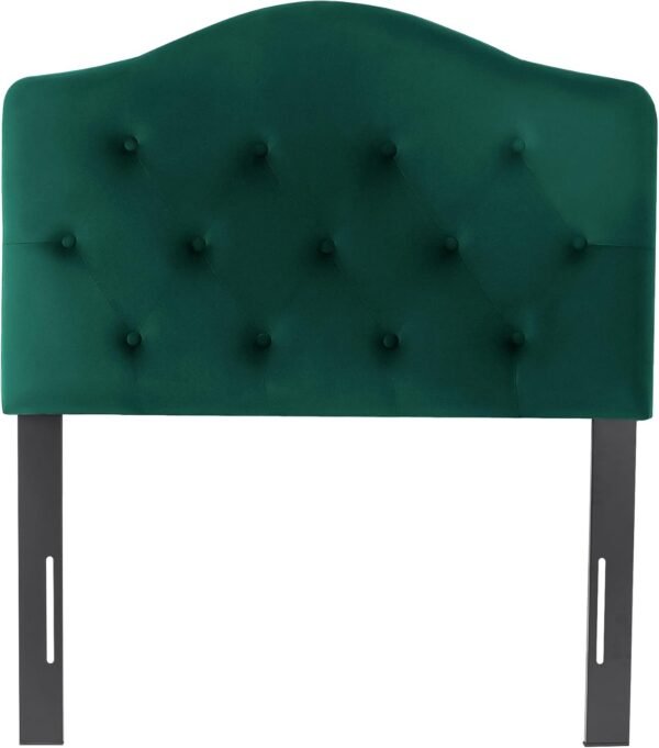 Joveco Upholstered Headboard Twin Size, Modern Adjustable Head Board with Durable Metal Legs, Fabric Button Tufted Headboard, Easy Assembly, Dark Green - Image 6