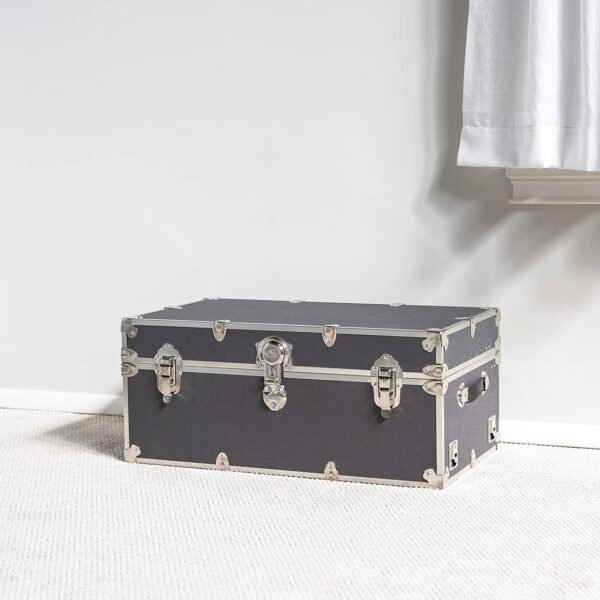 Rhino Trunk & Case Large Armor College Trunk with Removeable Wheels, Secure Dorm Storage Chest, Ideal Footlocker for Students, Strong Trunks 1000+ Pounds Sitting Capacity 32"x18"x14" (Wine) - Image 7