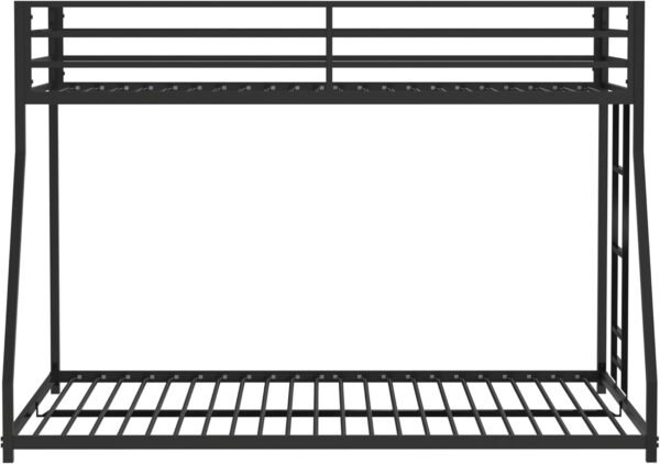 Twin Size Montessori Bed with Door and High Fence,Sturdy Steel Double Platform Bed for Kids, Girls, Boys,No Box Spring Needed,Black - Image 5