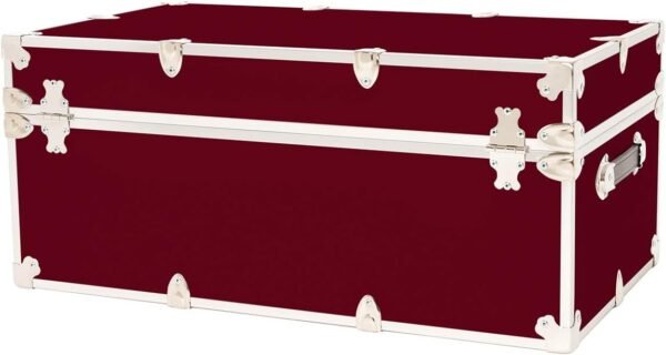 Rhino Trunk & Case Large Armor College Trunk with Removeable Wheels, Secure Dorm Storage Chest, Ideal Footlocker for Students, Strong Trunks 1000+ Pounds Sitting Capacity 32"x18"x14" (Wine) - Image 6