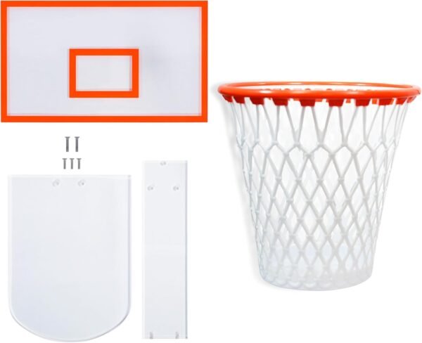 Trash Can Basketball Hoop,Basketball Net Trash Can,Waste Basket,Basketball Gift,Basketball Trash Can Holder for Home,Bedroom,Office,Gym (Including 1pc Basketball Trash Can),Acrylic Backboard - Image 5